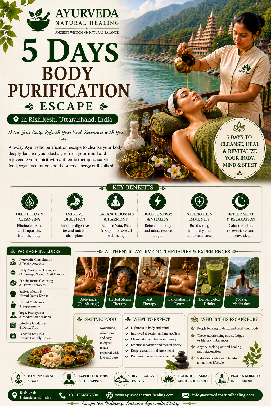 5 Days Ayurveda Body Detox Escape in Rishikesh, Uttarakhand, India