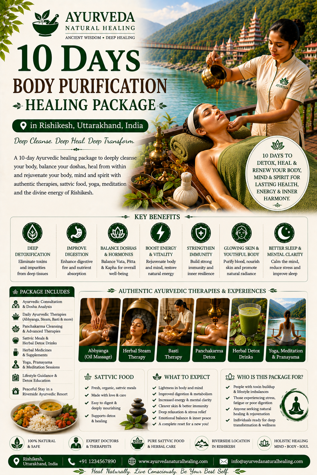 10 Days Ayurveda Body Detox Healing Package in Rishikesh, Uttarakhand, India