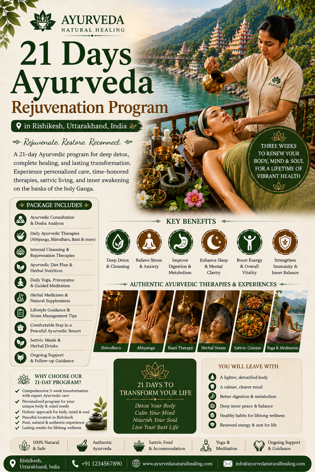28 Days Complete Ayurveda Body Detox Journey in Rishikesh, Uttarakhand, India