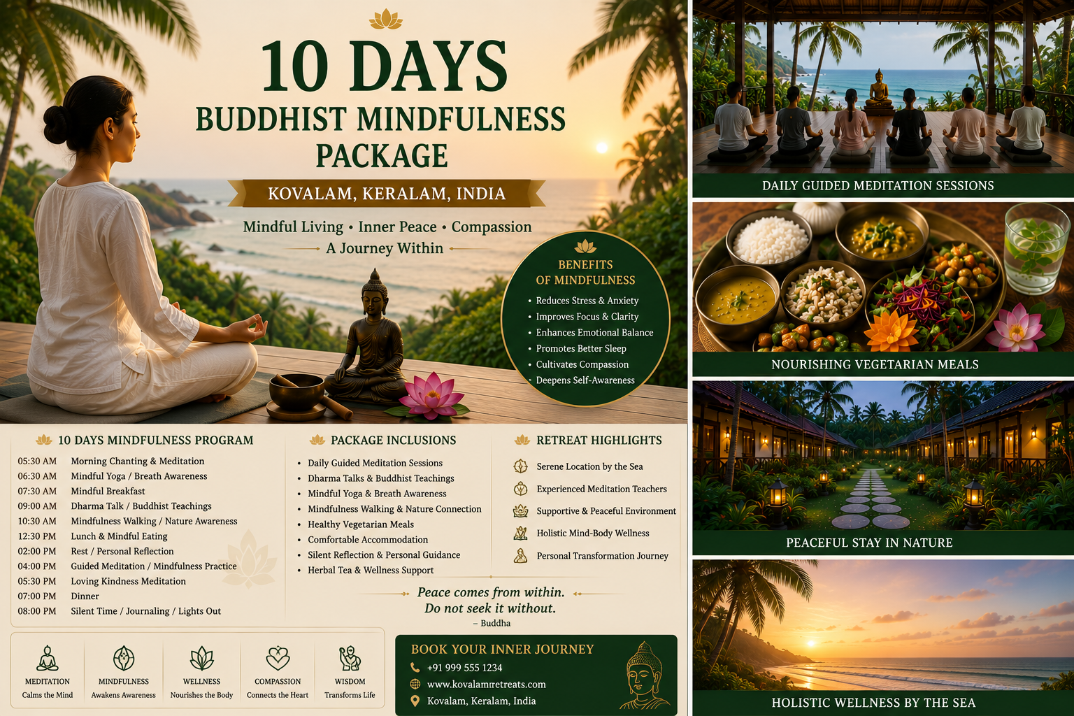 10 Days Buddhist Mindfulness Package in Kovalam, Keralam, India