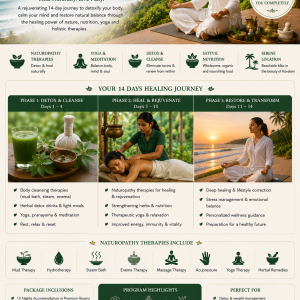 14 Days Naturopathy Retreat in Kovalam, Keralam, India