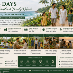 28 Days Complete Couples and Family Retreat in Kovalam, Keralam, India