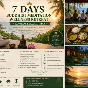 7 Days Buddhist Meditation Wellness Retreat in Kovalam, Keralam, India